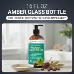 Dr Berg Organic Castor Oil – Cold-Pressed | Supports Skin Hair and Nails | 473ml