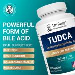 Dr Berg Tudca – 250 Mg of Tauroursodeoxycholic Acid | Liver Gut Support – 30 Capsules