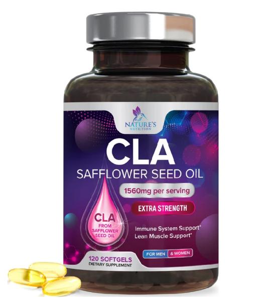 Nature's Nutrition Cla Safflower Seed Oil - Extra Strength Immune & Lean Muscle Support