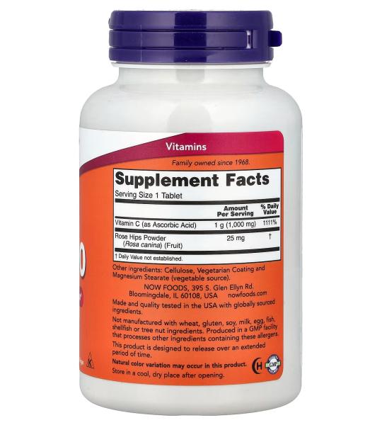 NOW Foods C-1000 Antioxidant Protection With Rose Hips 100 Tablets