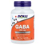 NOW Foods GABA Neurotransmitter Support With Gamma-Aminobutyric Acid 100 Veg Capsules