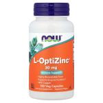 NOW Foods L-OptiZinc Highly Bioavailable Form 30 Mg 100 Veg Capsules