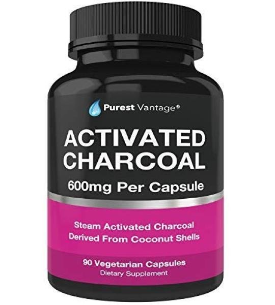 Purest Vintage Activated Charcoal Capsules 600mg