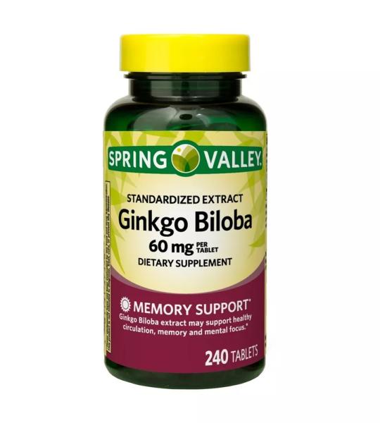 Spring Valley Ginkgo Biloba Extract 60 Mg - Capsules for General Wellness