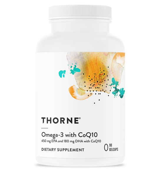 Thorne Omega-3 with Co Q10 | Promotes Health - 90 Gelcaps