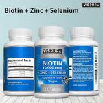 Biotin 10000 Mcg Supplements by Vispura Strong and Pure