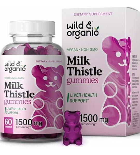 Wild & Organic Milk Thistle Gummies - Vegan Liver Health Support 1500mg