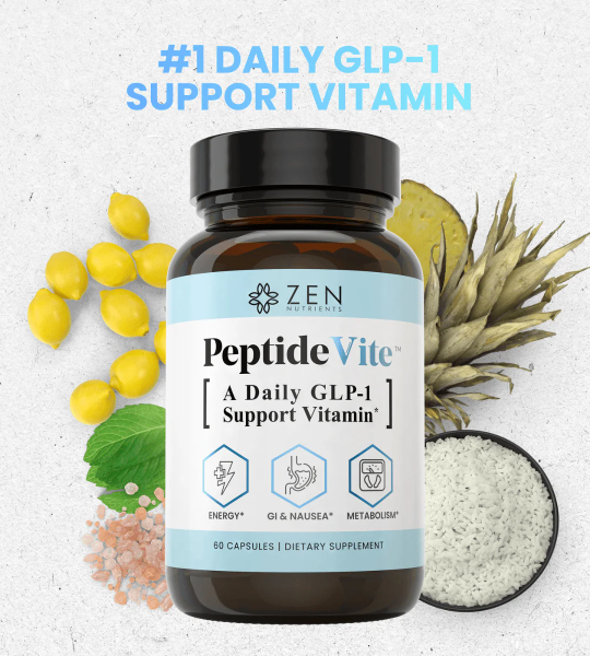 Zen Nutrients PeptideVite GLP-1 Support Vitamin for Gut Health 60 Capsules